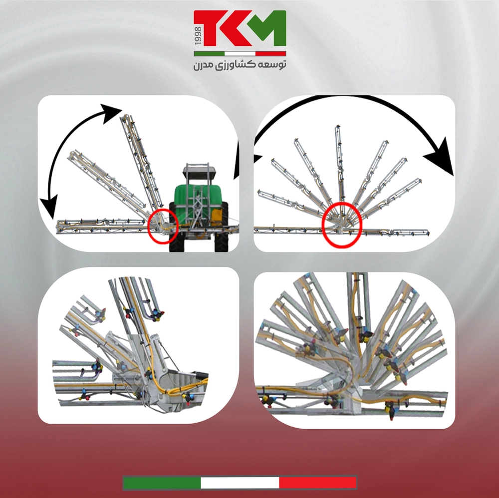 سمپاش بوم دار 800 لیتری کمپرسی بوم 14 متری هیدرولیکی